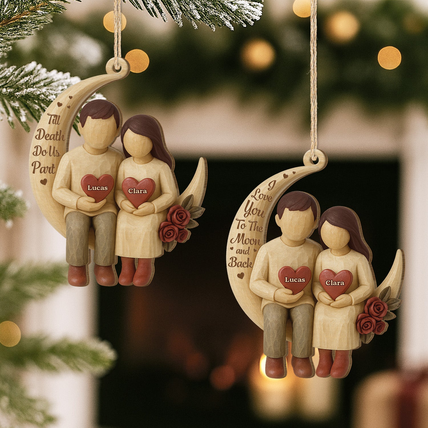 7205OUS2 1 layered wooden i love you to the moon and back ornament custom couples christmas gifts 7205O6QMG