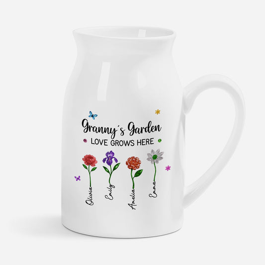 7211OUK1 personalised mumgrannys garden flower vase for mothers day 7211o6q5a