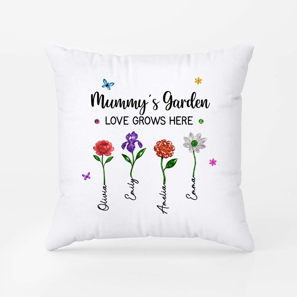 7211PUK2 personalised grannys garden love grows here pillow for grandmamum 7211p6q5a