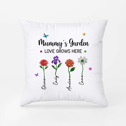 7211PUK2 personalised grannys garden love grows here pillow for grandmamum 7211p6q5a