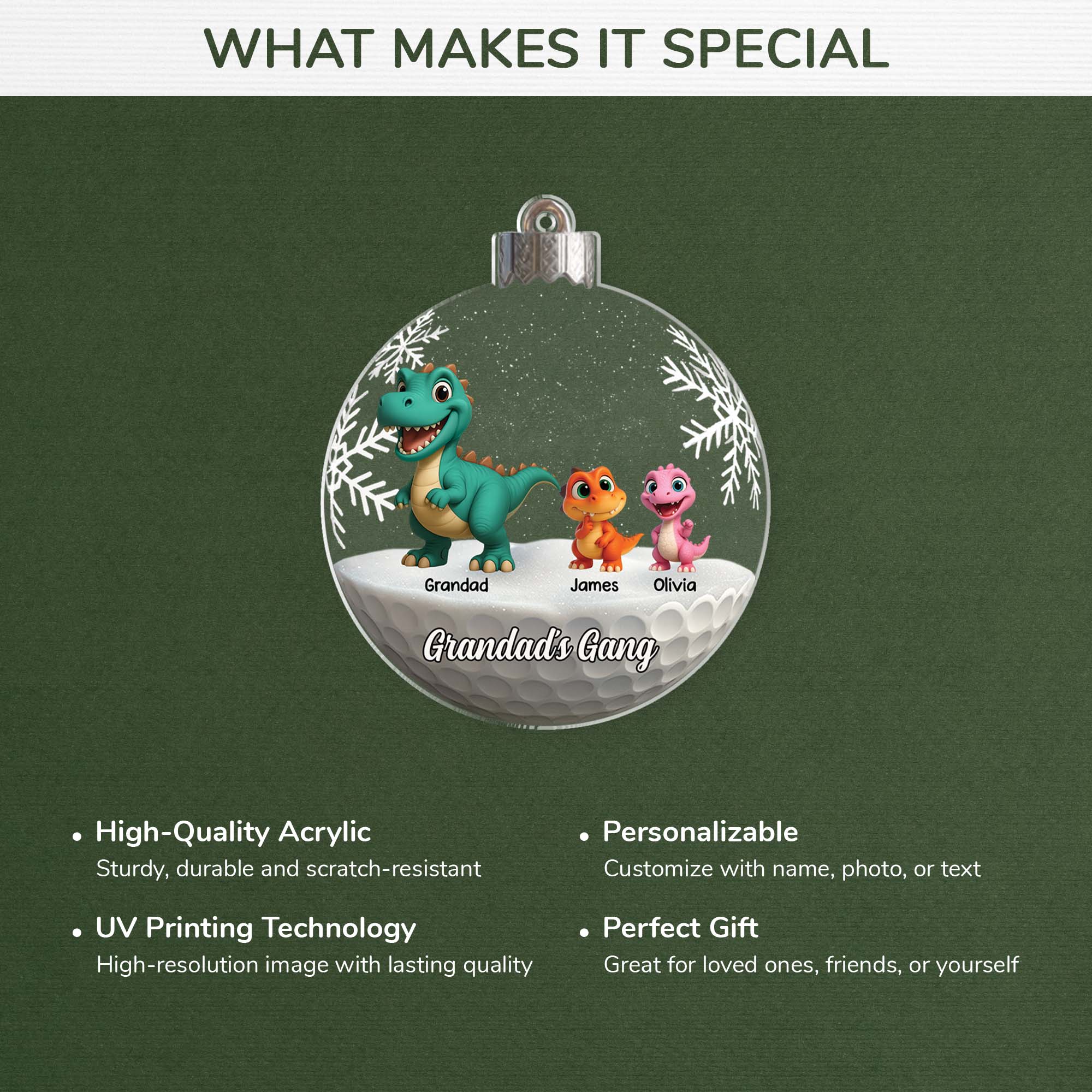 7214OUk4 dinosaur christmas ornaments acrylic custom gifts for grandma grandpa 7214O6L5B