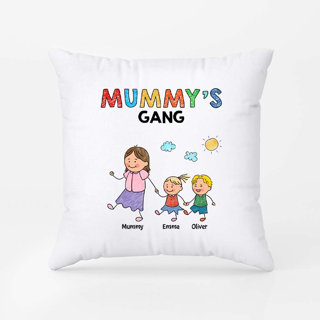 7217PUK2 personalised mummys gang pillow with kids names for mum and dad 7217ptlaa