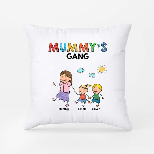 7217PUK2 personalised mummys gang pillow with kids names for mum and dad 7217ptlaa