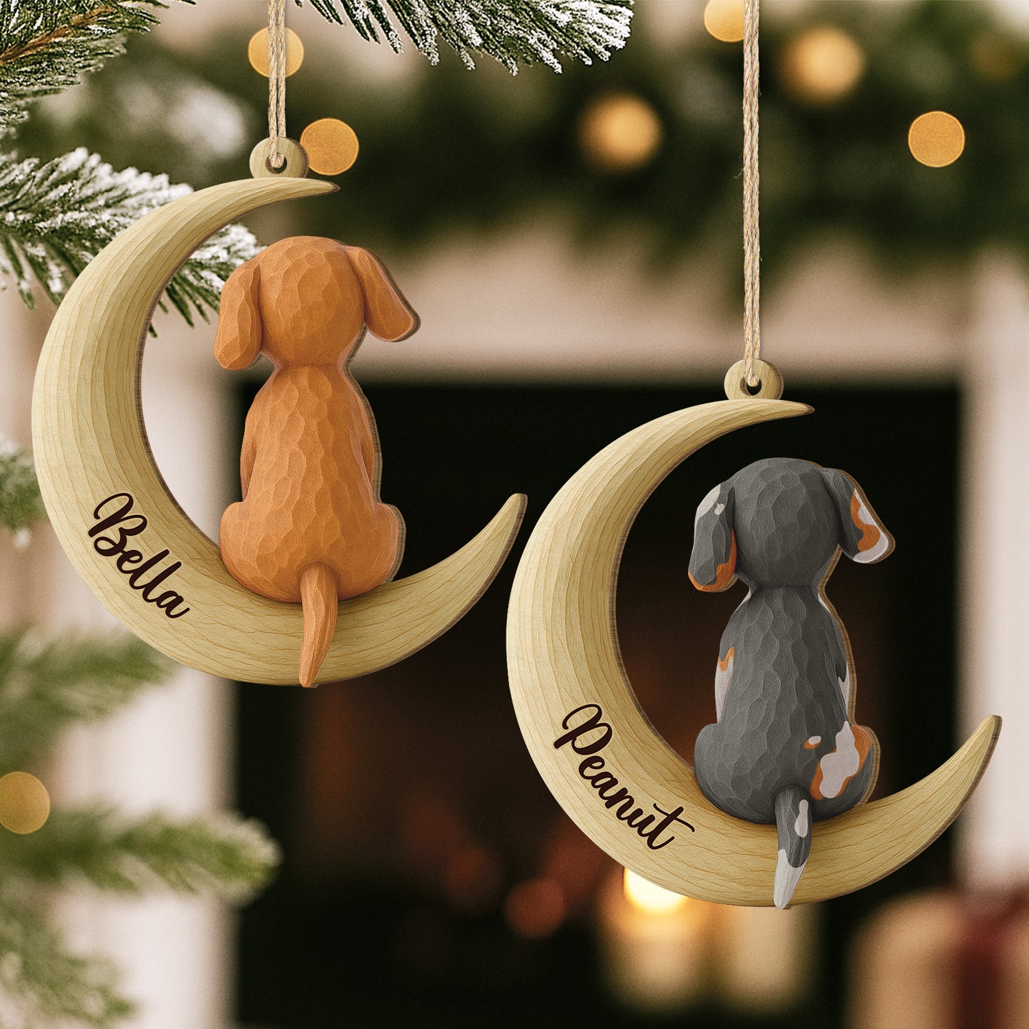 7260OUS2 3d printing effect 1 layered wooden dog ornaments custom christmas gifts 7260O
