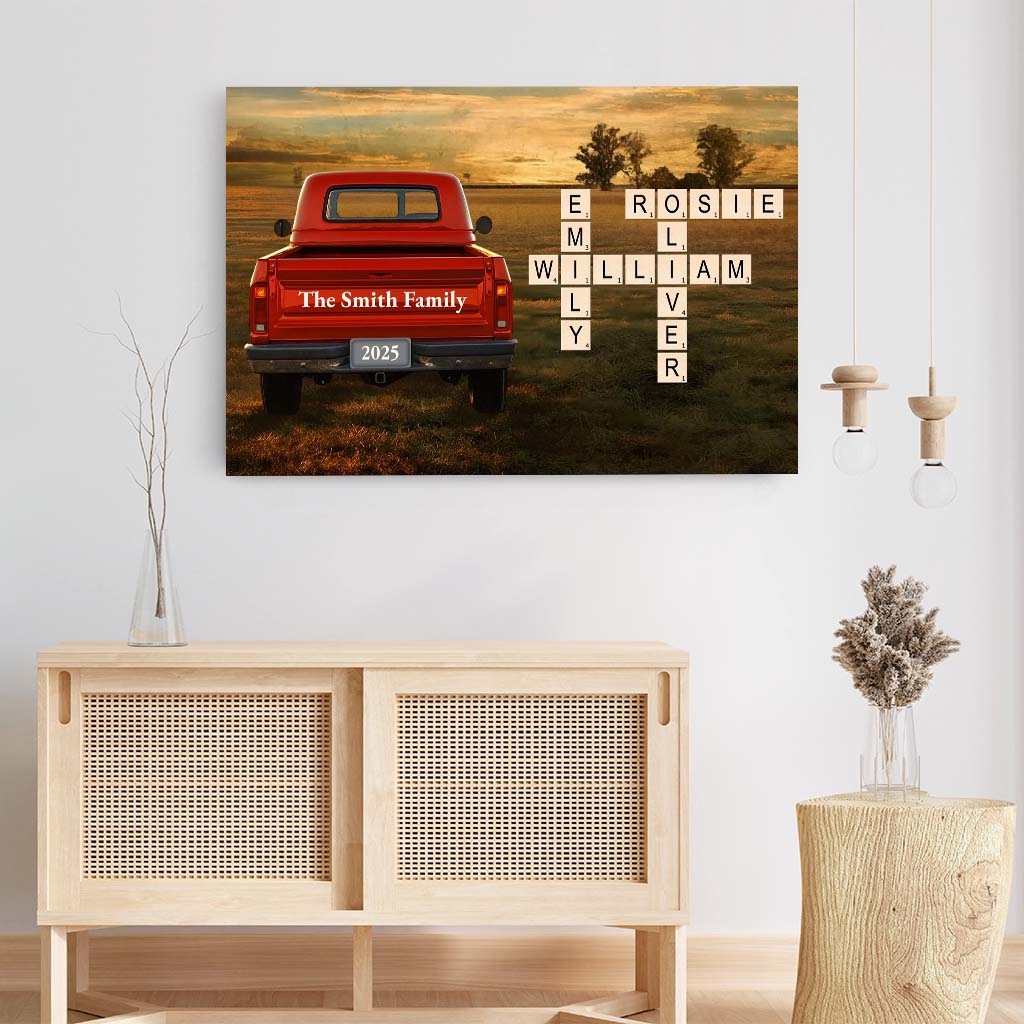 7269CUS3 family crossword canvas personalized gift for family 7269CTT5I