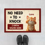 7285DUS1 cat no need to knock doormat_ personalized gifts for cat lovers 7285D8KCD