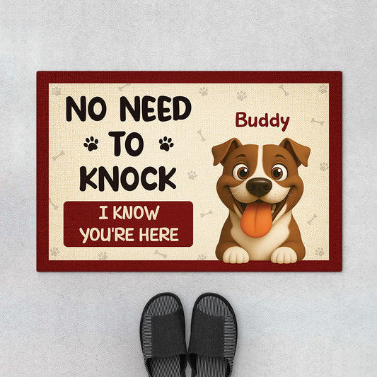 7285DUS1 no need to knock dog doormat_ personal gifts for dog lovers 7285D8KCC