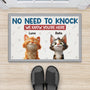 7285DUS2 cat no need to knock doormat_ personalized gifts for cat lovers 7285D8KCD