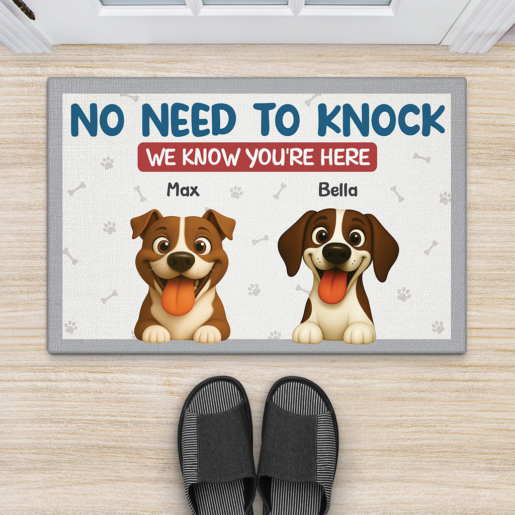 7285DUS2 no need to knock dog doormat_ personal gifts for dog lovers 7285D8KCC
