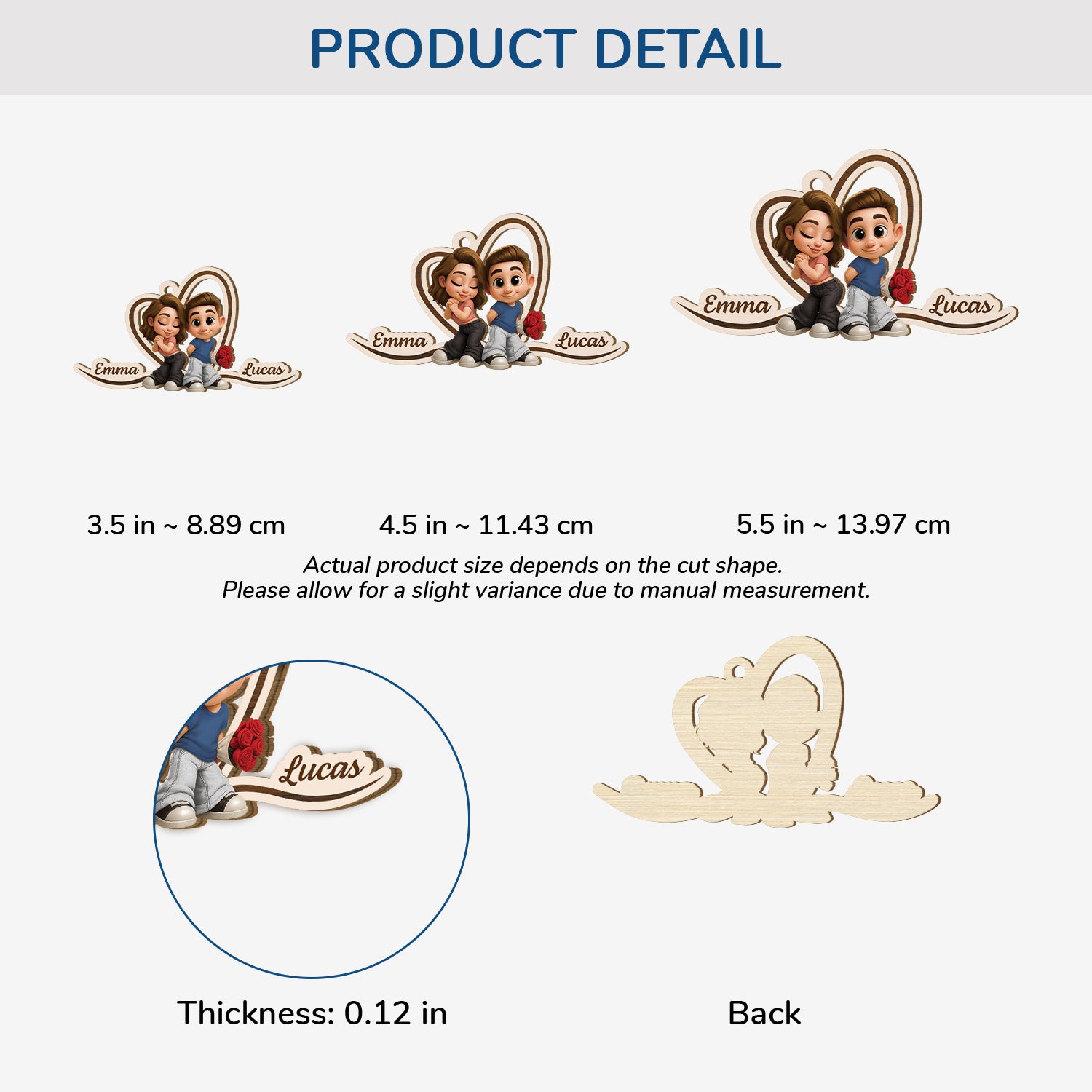 7286OUS1 y2k couples christmas ornaments custom 1 layered wooden ornaments 7286OKLWG_1