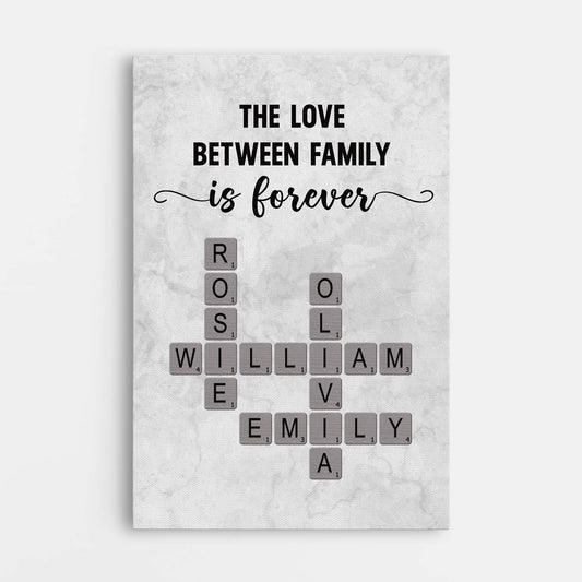 7328CUS1 custom family crossword canvas the love between family is forever 7328C8M5I