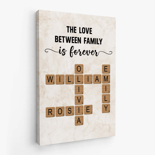 7328CUS2 custom family crossword canvas the love between family is forever 7328C8M5I
