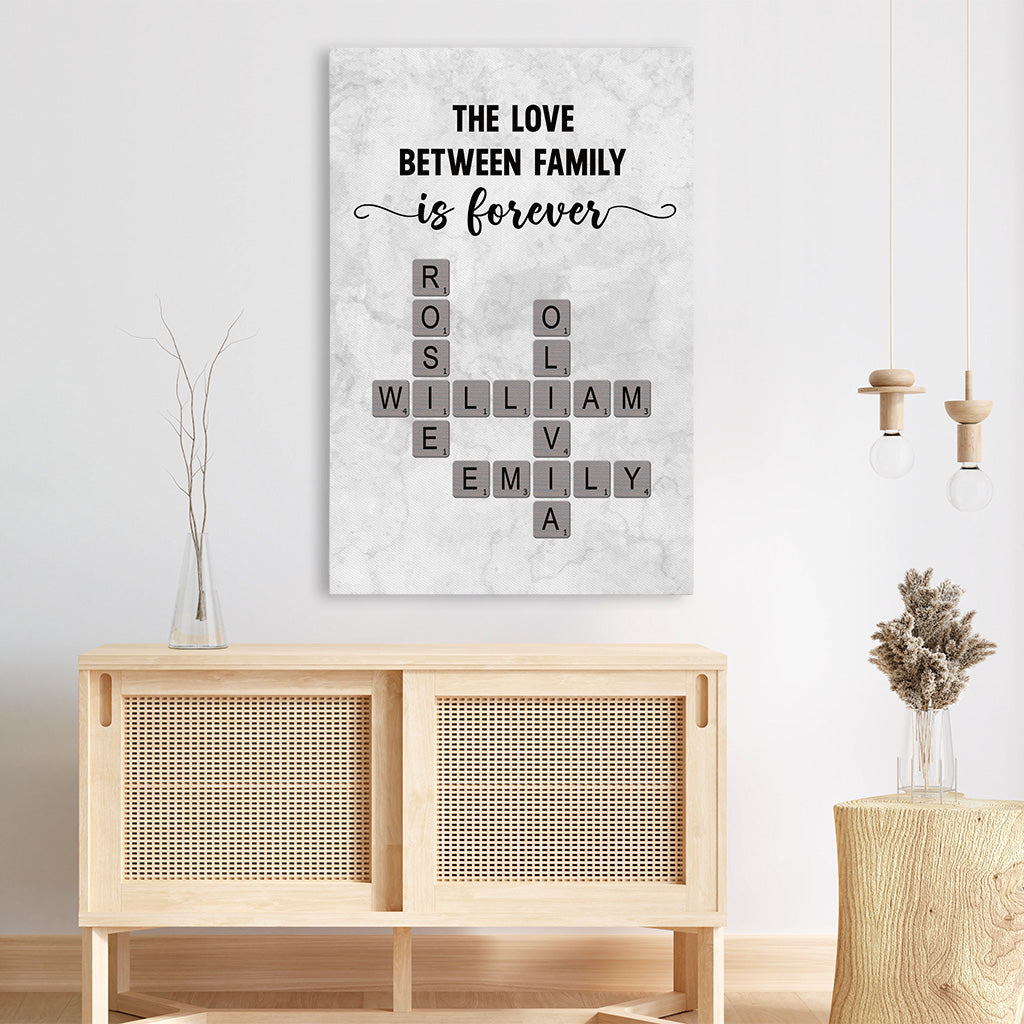 7328CUS3 custom family crossword canvas the love between family is forever 7328C8M5I