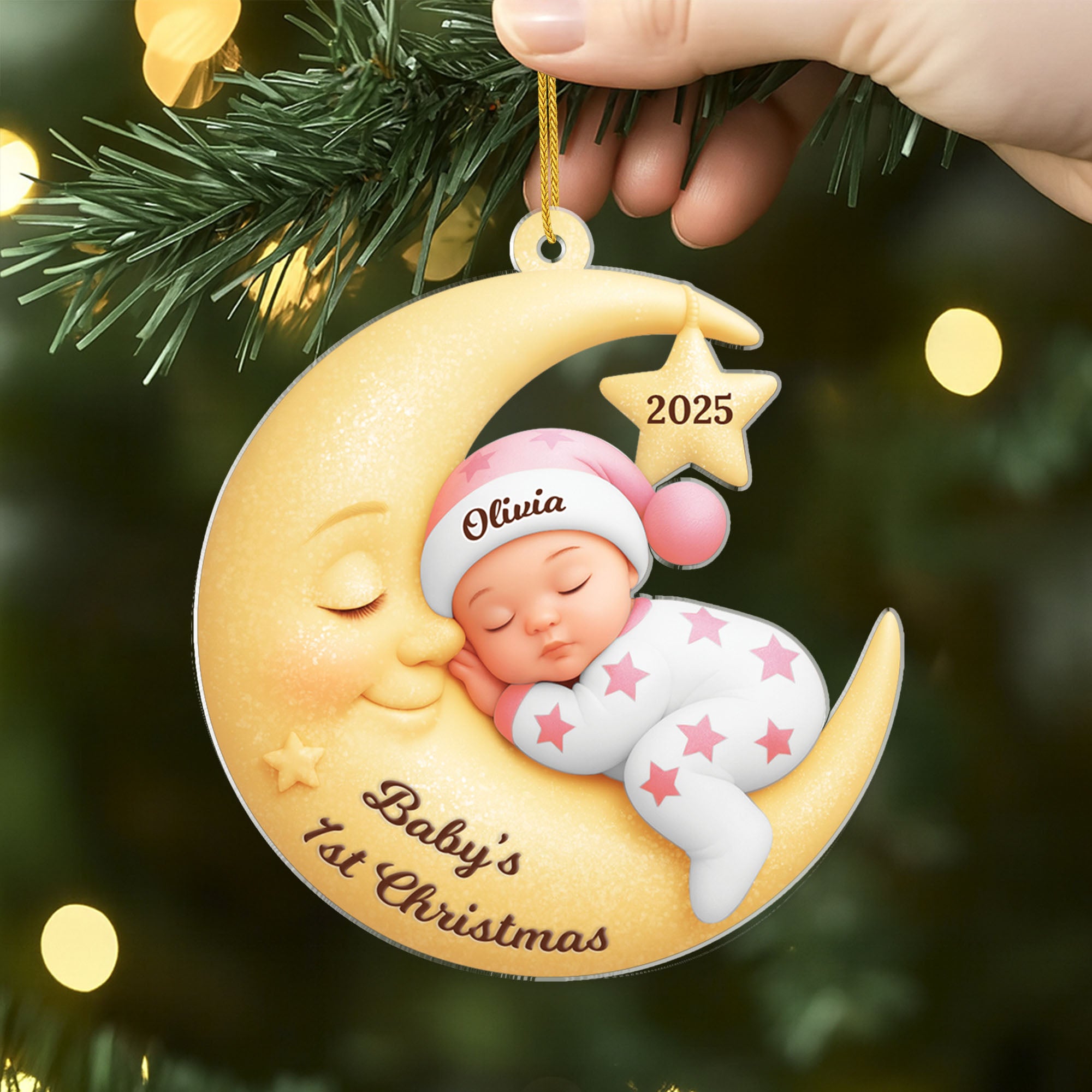 7330OUS2 3d printing effect acrylic babys 1st christmas ornament personalized kids gifts 7330O3Q5K