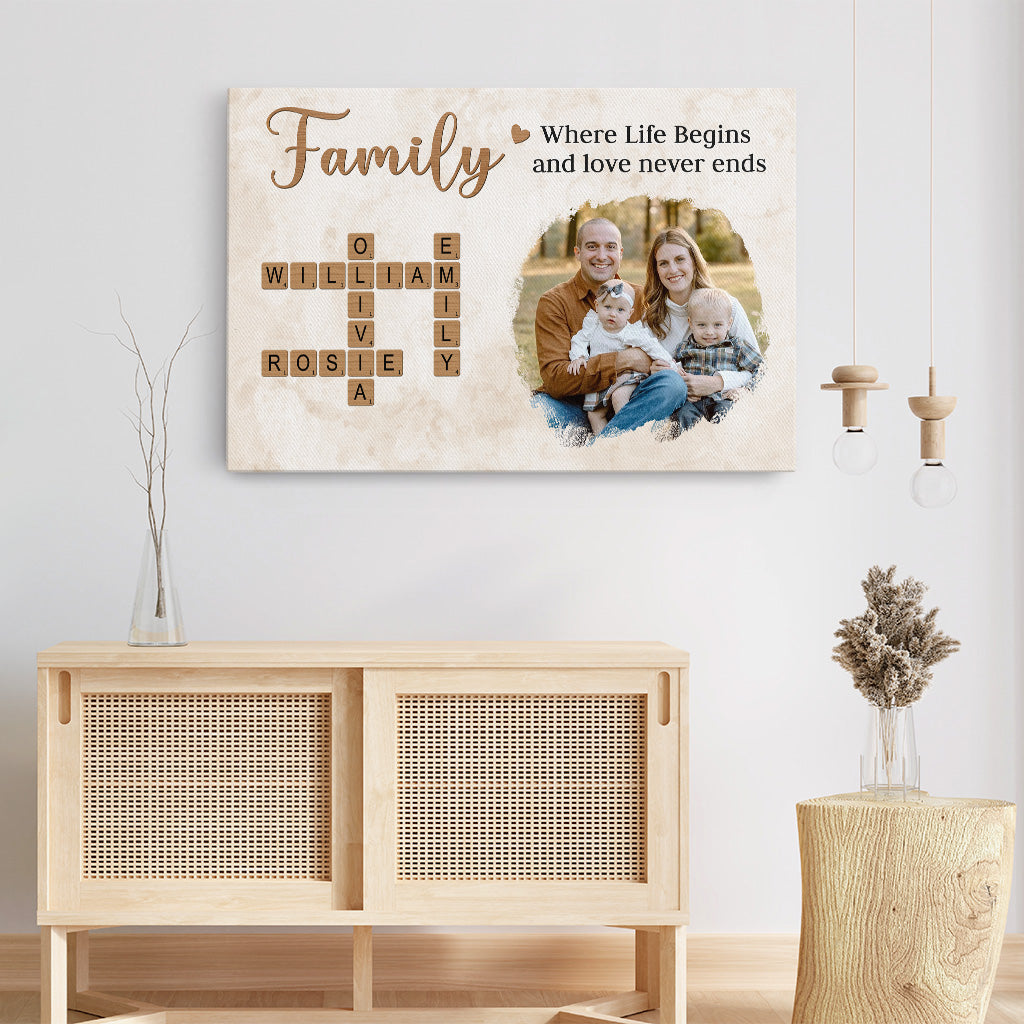 7347CUS1 custom family photo canvas_ family name crossword wall art 7347C3LTI_3