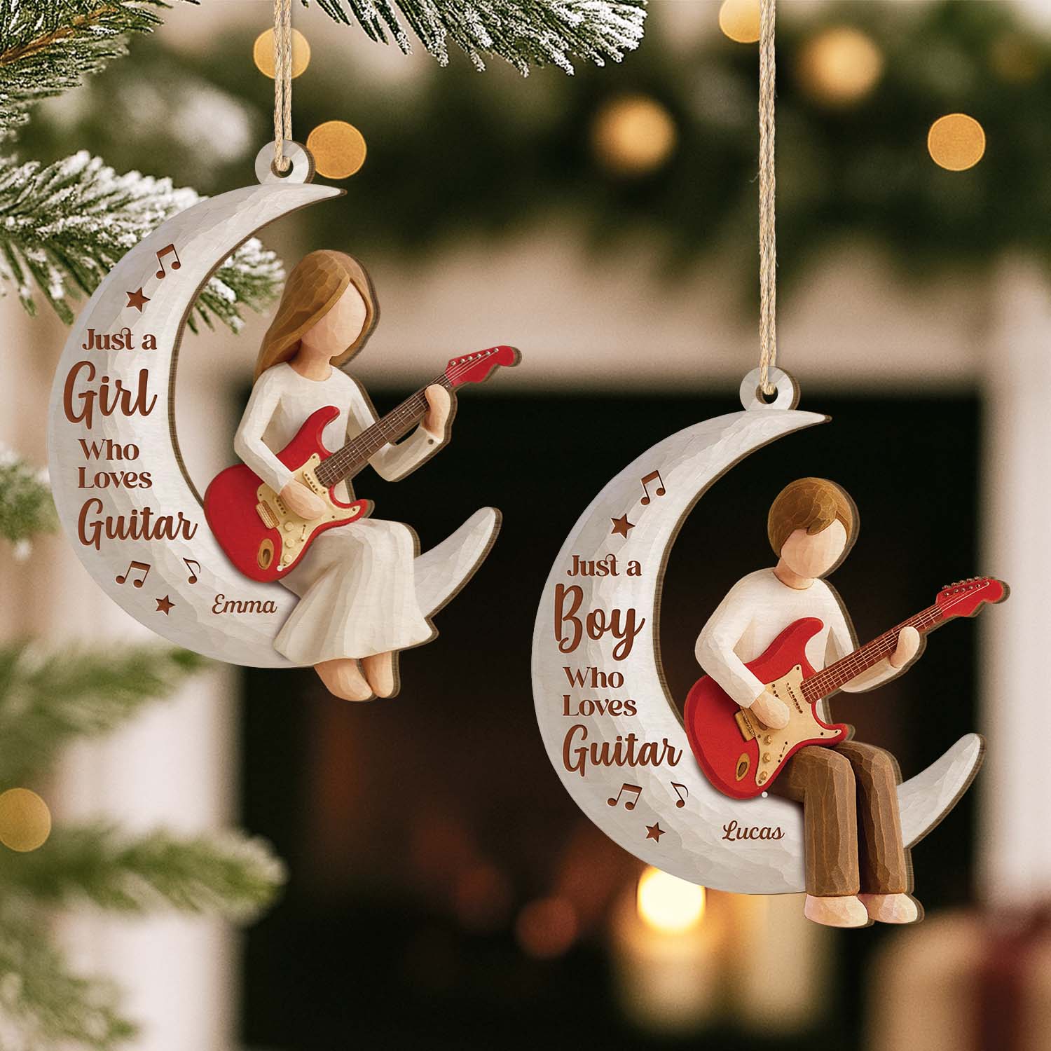 7351OUS2 custom 1 layered wooden guitar ornament_s christmas gifts for guitar players 7351OTL5A