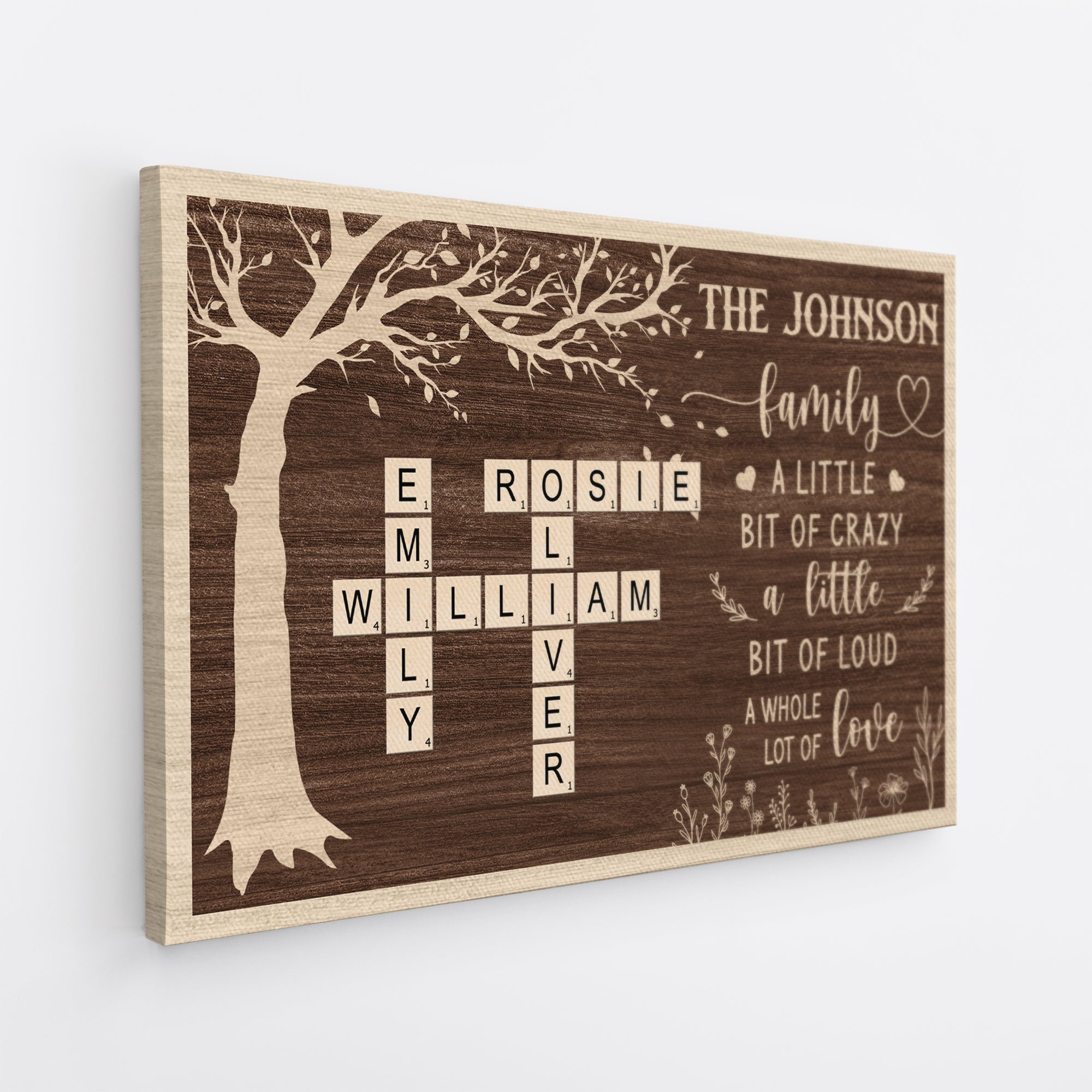 7355CUS2 custom family crossword canvas family a little bit of crazy wall art_ 7355CKPZI