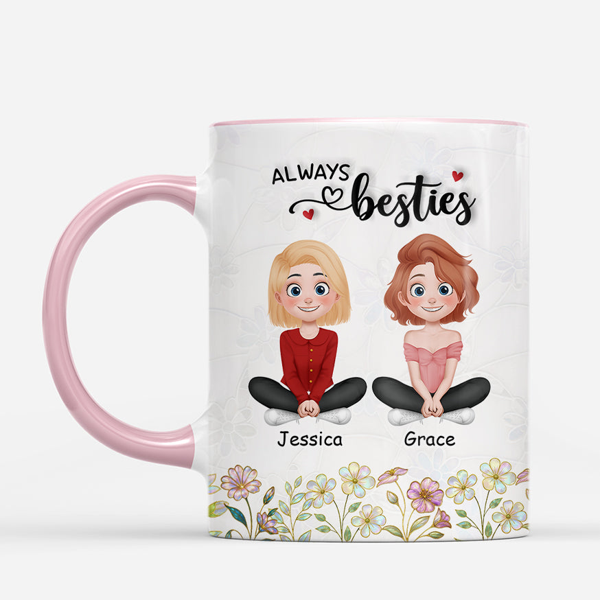 7378MUS2 3d printing effect sisters forever mug personalized gifts for best friends 7378M6L5F