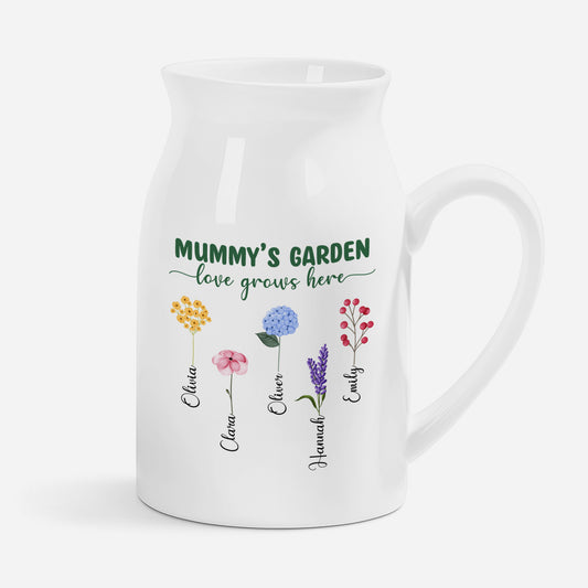 7379OUK1 personalised mummygrandmas garden love grows here flower vase 7379o6q5a