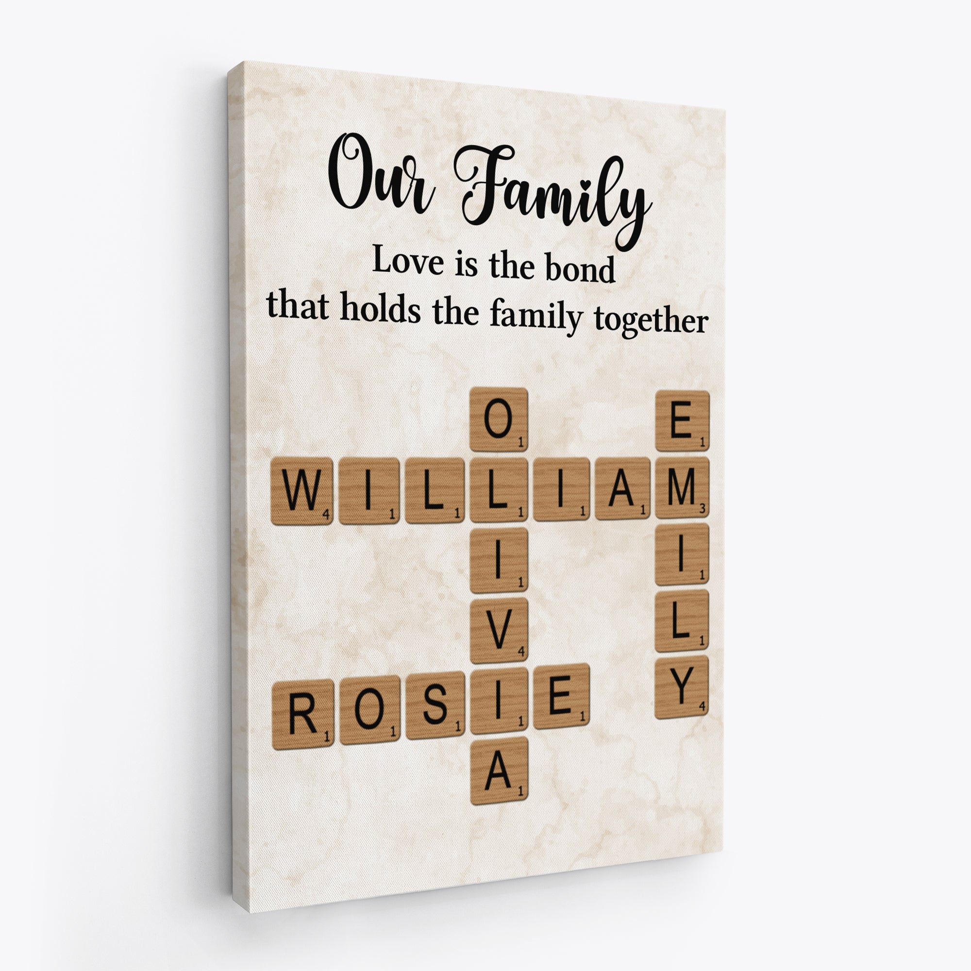 7386CUS2 our family canvas personalized family crossword wall art 7386C6P5I