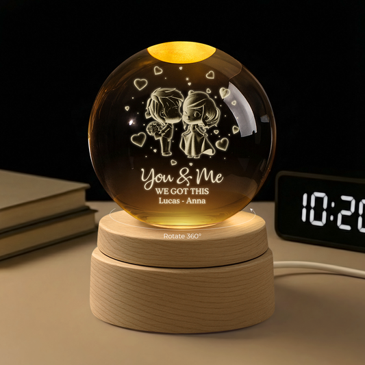 7412LUS1 custom 3d crystal ball lamp unique anniversary gifts for couples 7412LKPWG