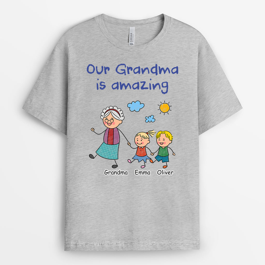 7429AUK2 personalised our grandadgranny is amazing shirt 7429a8pzb