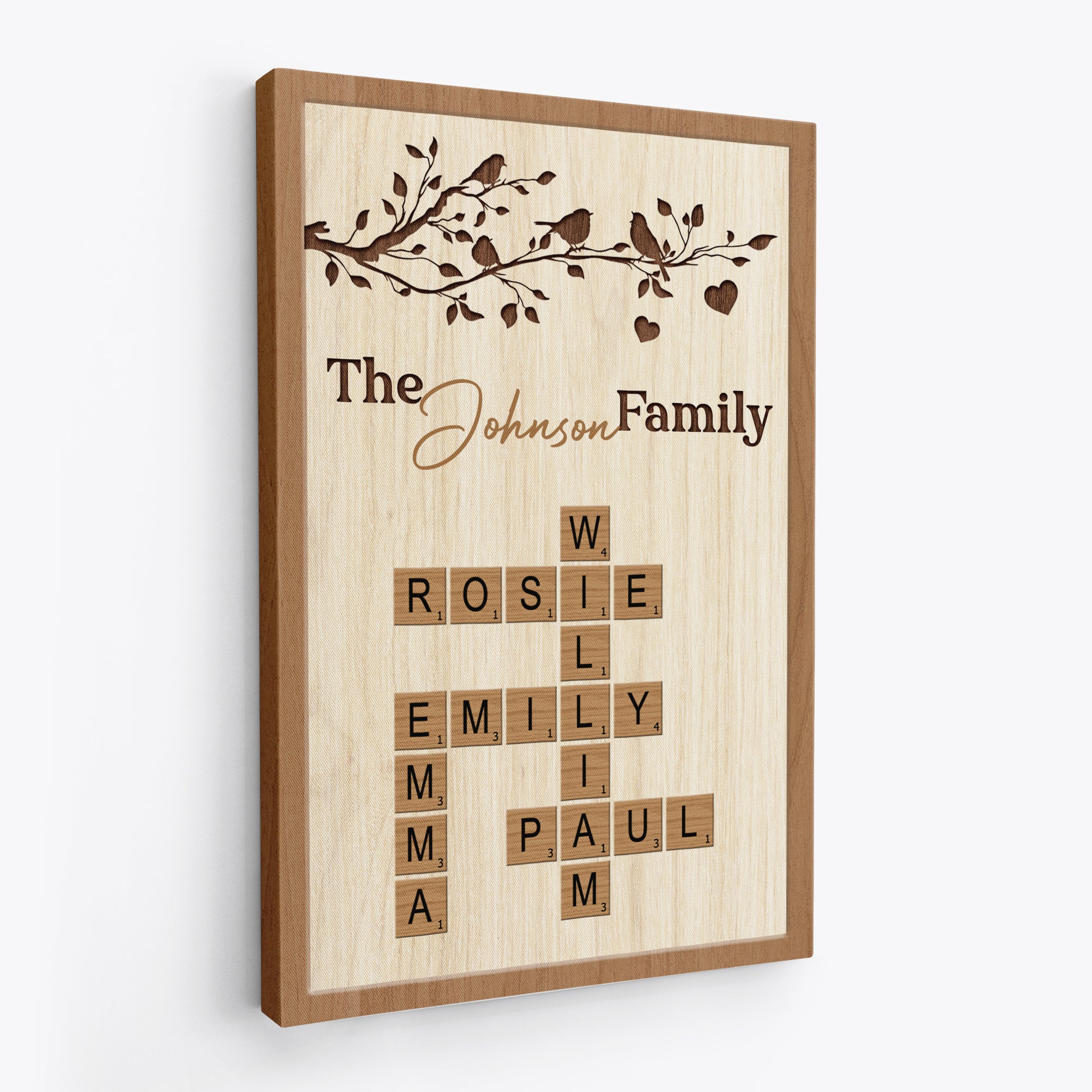 7451CUS2 family crossword art personalized family canvas with names 7451C3PZI