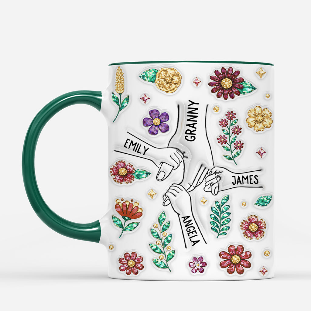 7485MUS2 3d printing effect flower mug with names personalized gifts for mom grandma 7485M