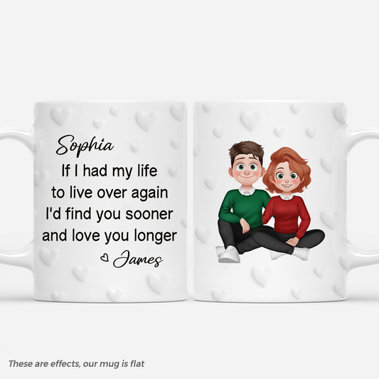 7523MUS1 3d printing effect personalized couple mug id find you sooner and love you longer_ 7523M8RNG