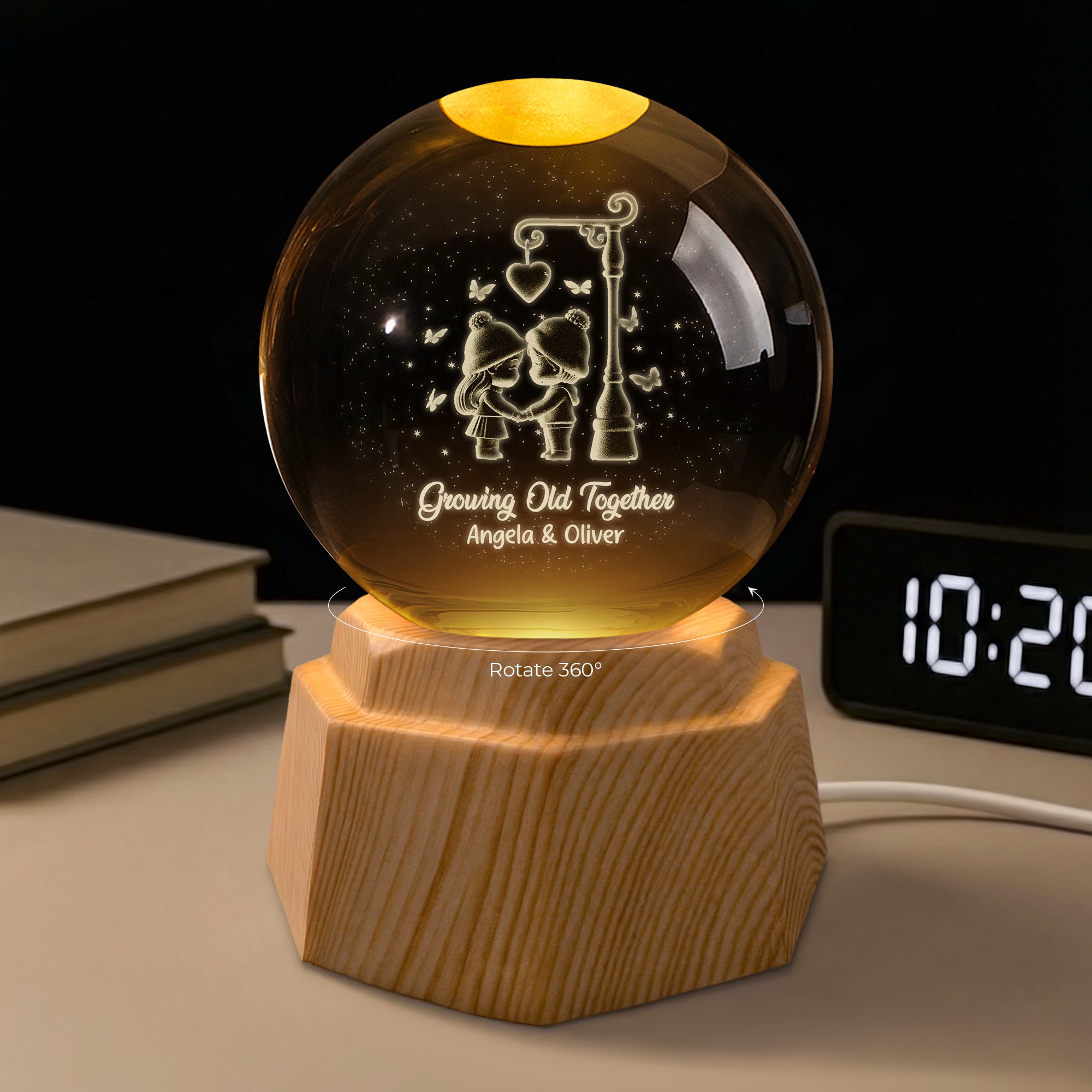 7527LUS2 cute couple 3d crystal ball lamp personalized gifts for couples 7527LTPNG