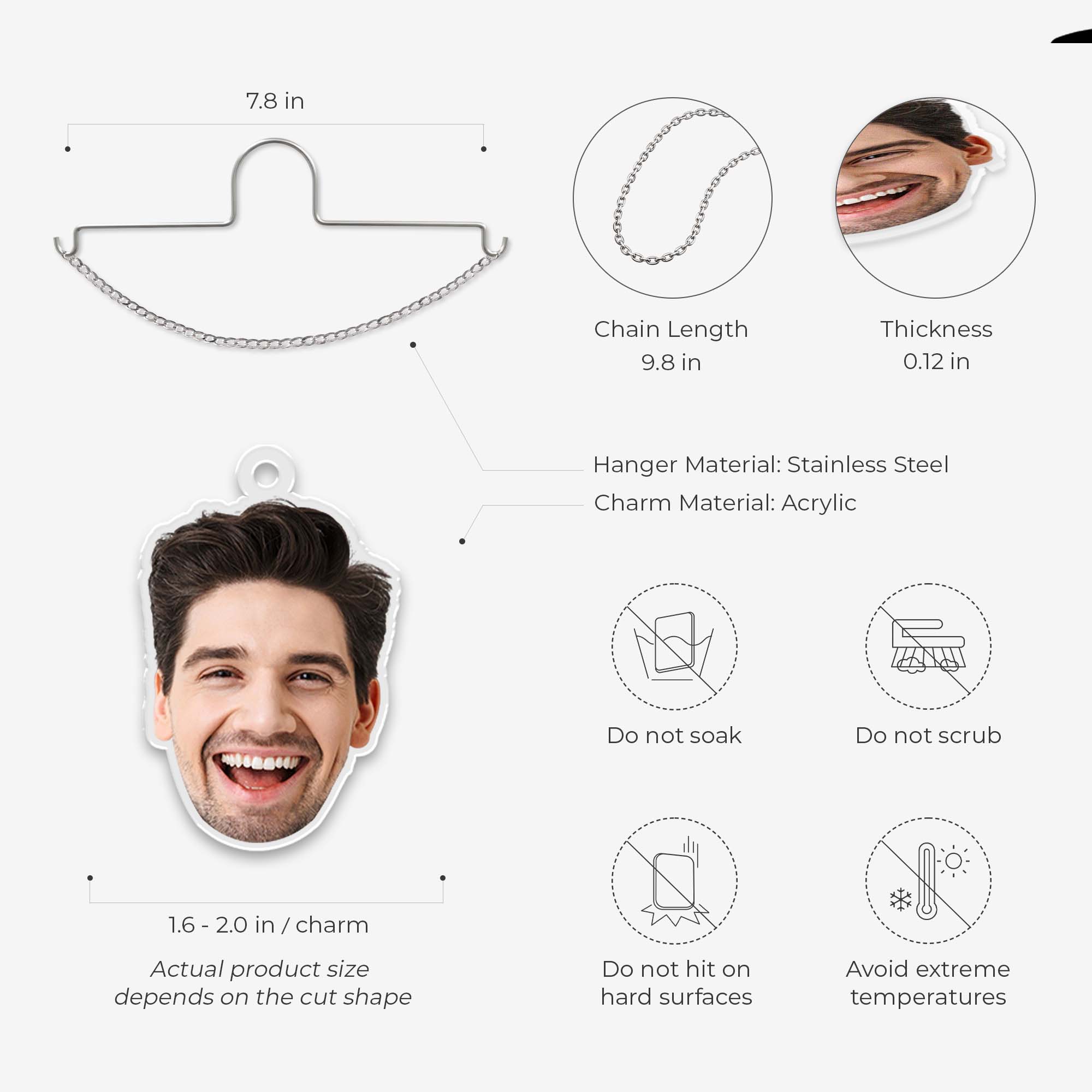 7595GUS3 drive safe photo car charm custom gifts for couples dad mom 7595G6TTG