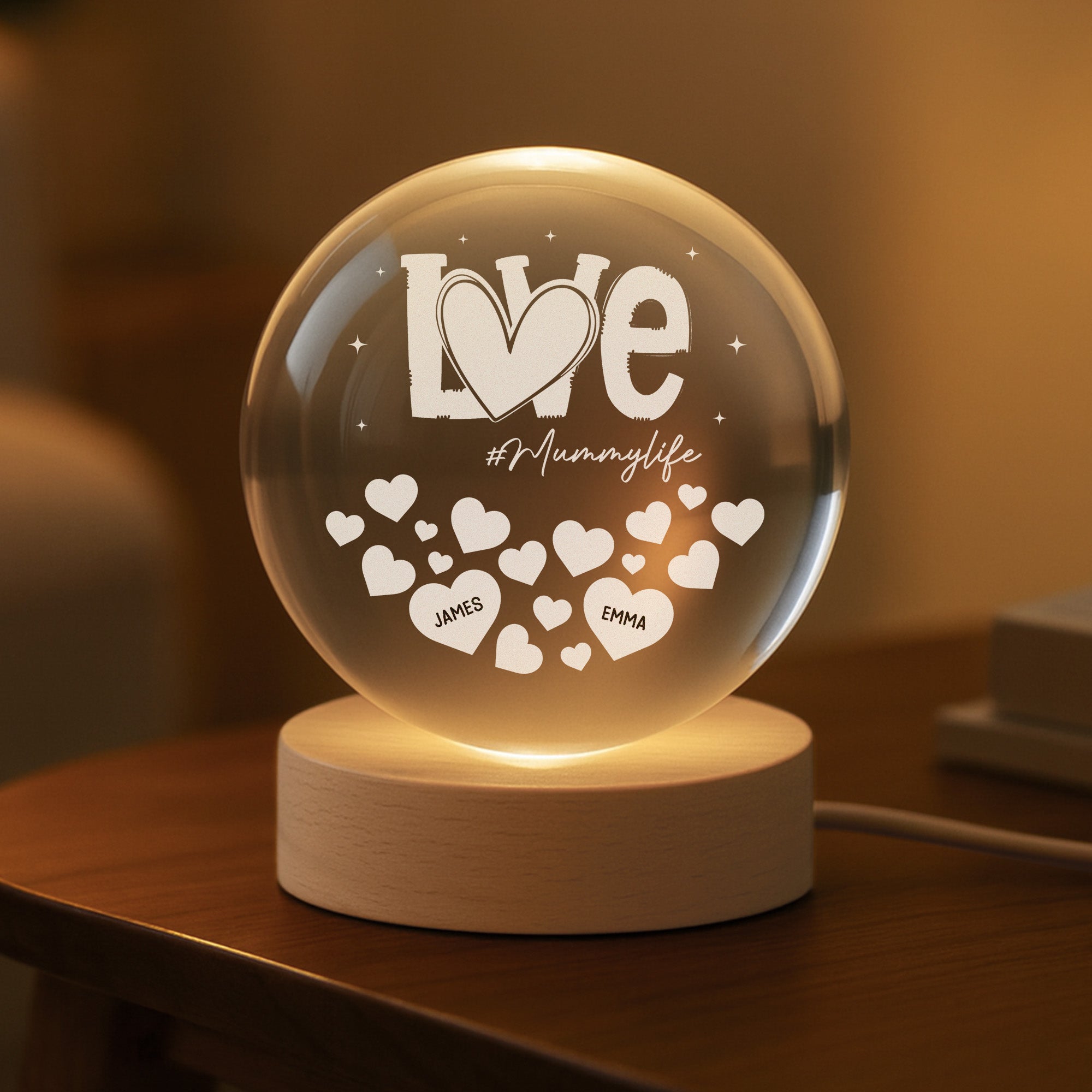 7626LUK2 custom crystal ball lamp with names gifts for mom and grandma 7626L6LTA