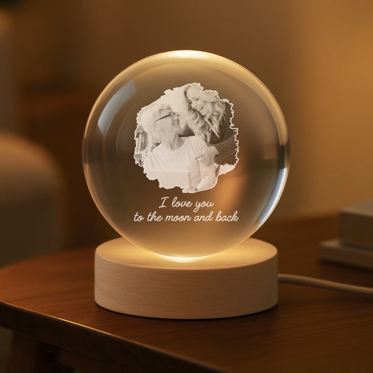 7634LUS2 photo crystal ball lamp personalized gifts for mom dad 7634LTFNB