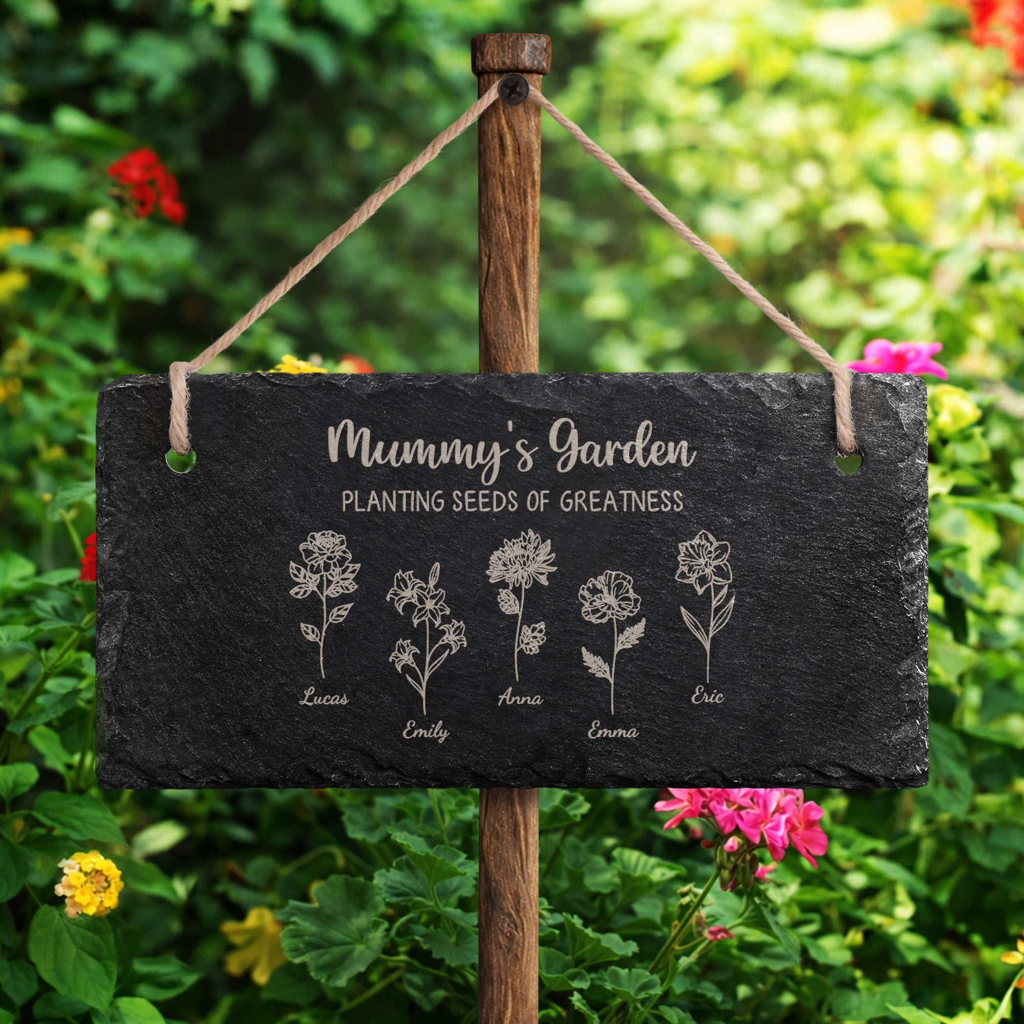 7641AUK2 personalised grannys garden slate sign for grandmamum 7641aetqca