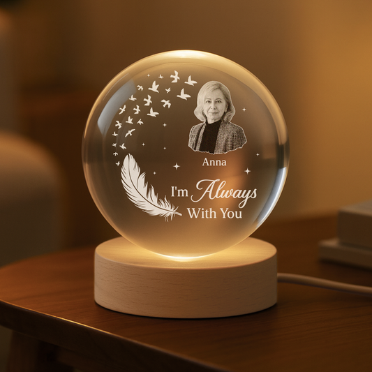 7644LUS1 custom photo crystal ball lamp memorial gifts for loss of mom dad 7644L3FTA