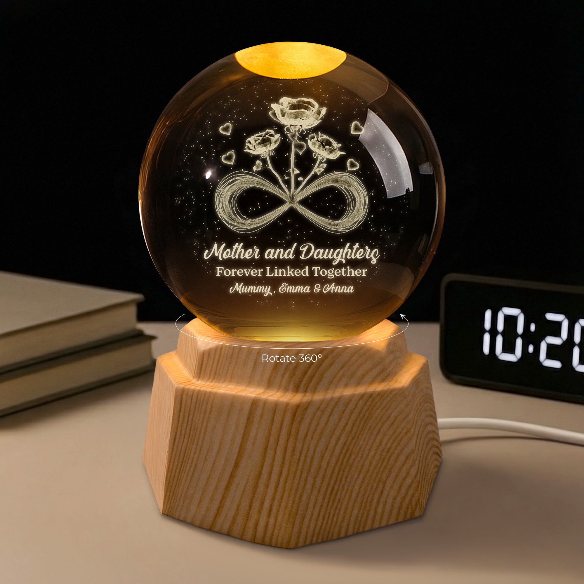 7648LUk2 personalized_ 3d crystal ball lamp mother and daughter forever linked together 7648L3LCA_2