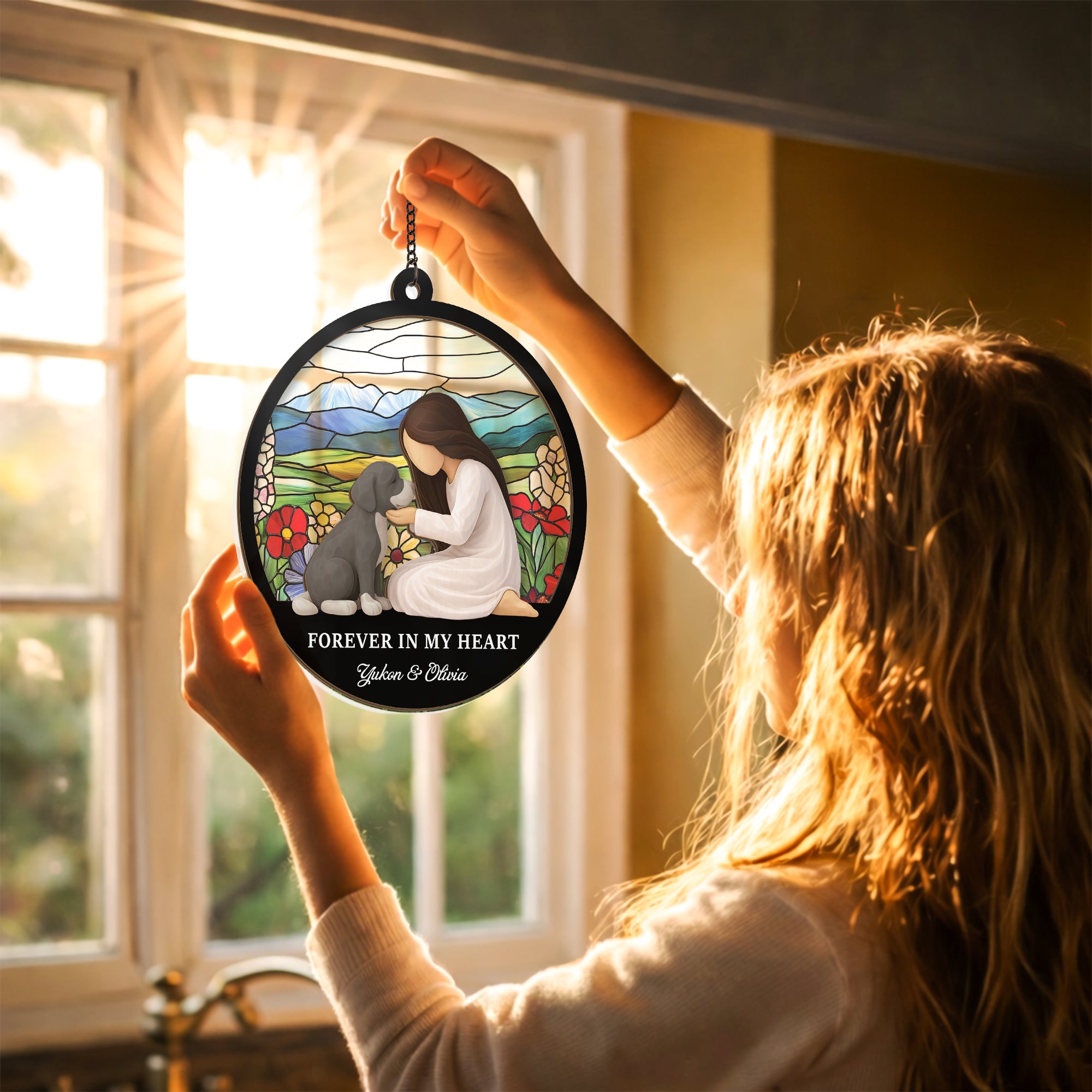 7667UUK2 personalised dog memorial suncatcher for dog lovers 7667ucpnc