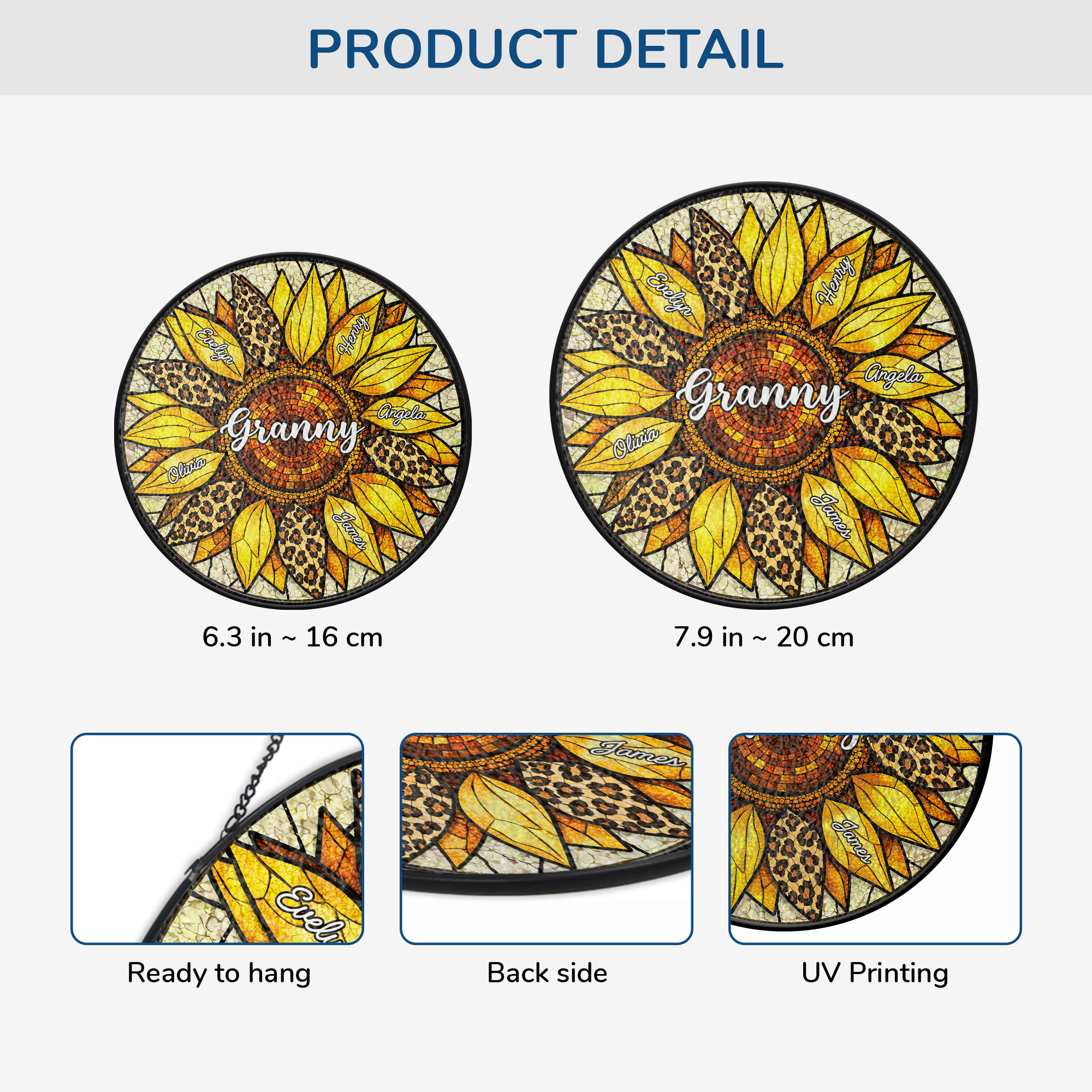 7678UUK3 personalised stained glass sunflower suncatcher_ for mumgranny 7678utfna