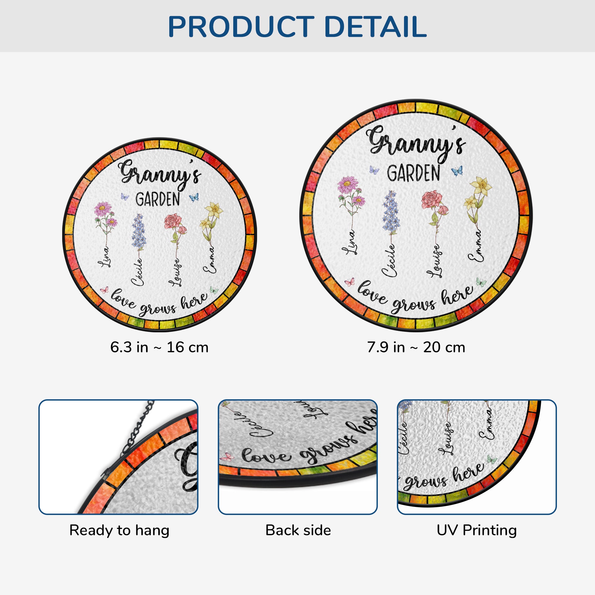 7686UUK3 personalised stained glass grandmas garden suncatcher for grannymum 7686ucq5a