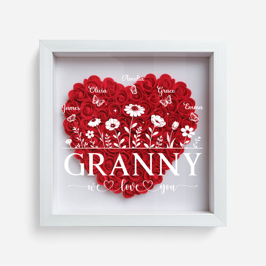 7688OUK1 personalised mumgrandma we love you flower shadow box 7688otptg