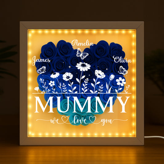 7688OUK2 personalised mumgrandma we love you flower shadow box 7688otptg