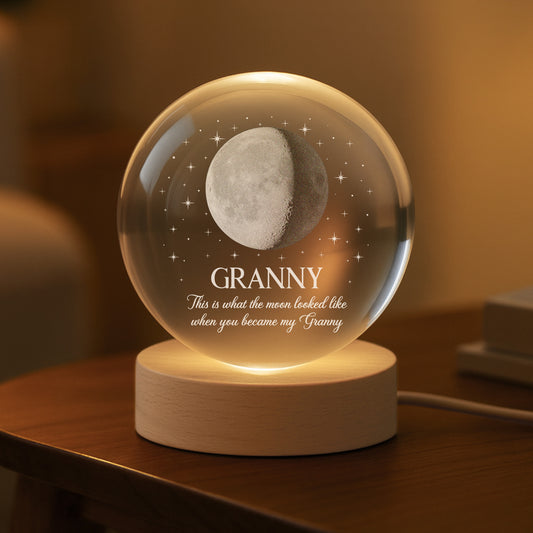 7695LUK2 personalised moon phase crystal ball lamp for grannygrandad 7695l6qmb