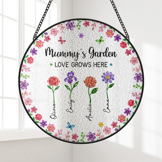 7702UUK1 personalised stained glass grannys garden suncatcher for grannymum 7702u6qwa
