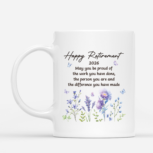 7708MUK1 personalised happy retirement mug for women 7708m8tza