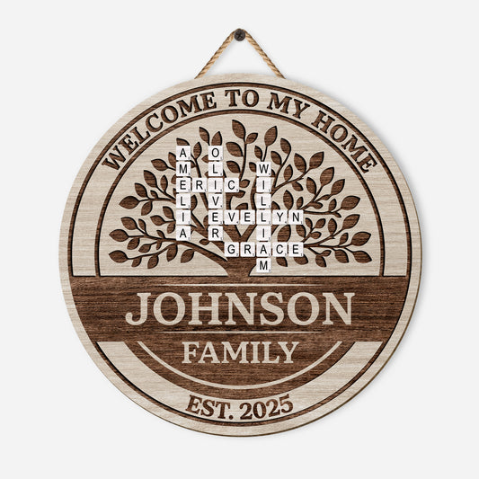 7710QUK1 personalised wooden welcome to our home crossword sign for family 7710q8pwi_46e60661 3e85 4a61 b0e6 d39fba381e33