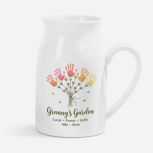 7719OUK1 personalised grannys garden flower vase for grandmamum 7719o8lca