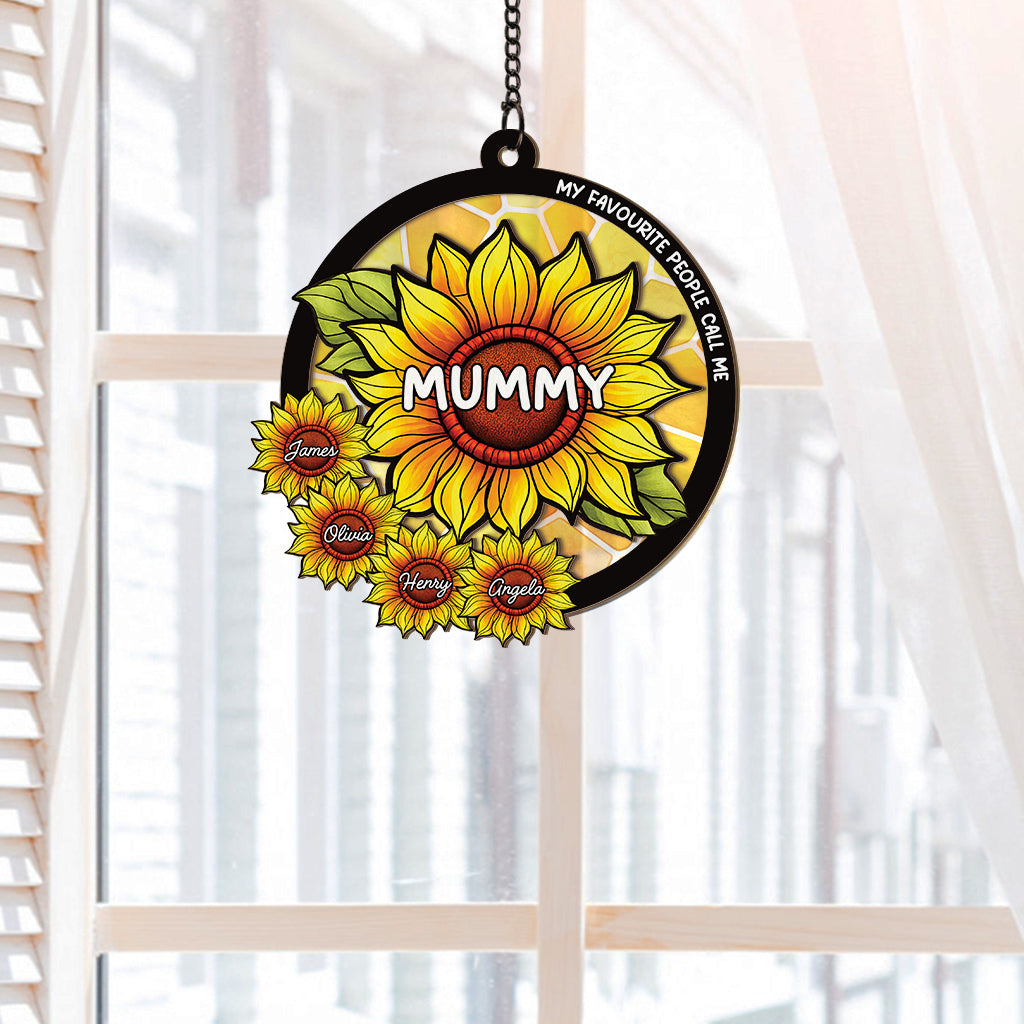 7728UUK2 personalised my favorite people call me nana_mum sunflower suncatcher 7728uspna