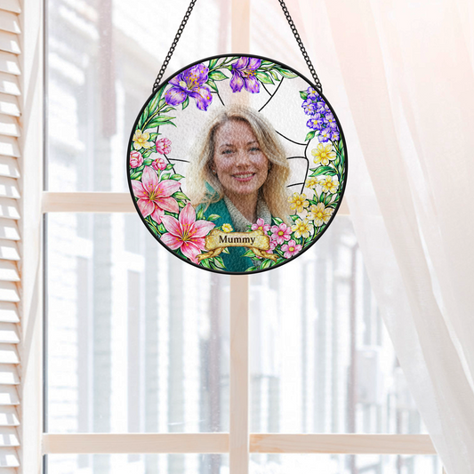 7729UUK2 personalised stained glass suncatcher with photo for grannymum 7729ustna