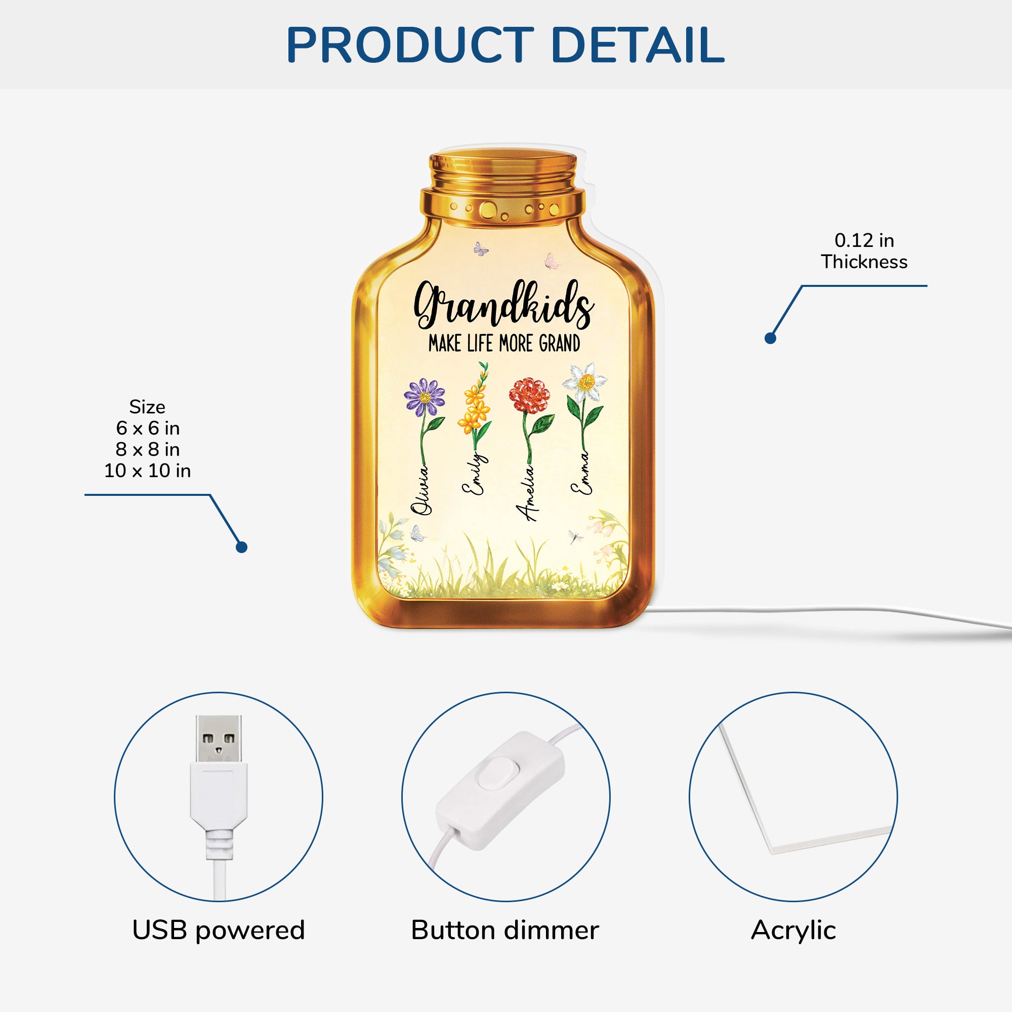 7734LUS3 flower light box personalized mothers day gifts for grandmamom 7734l8qaa