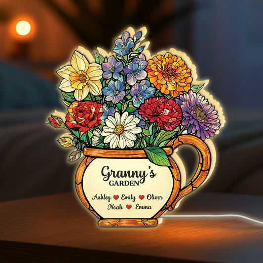 7743LUK1 personalised grandmas garden light box for grannymum 7743l8lza